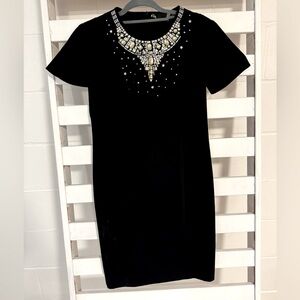 MOSCHINO LOVE Embellished Black Dress Size 8 EUC